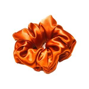 Regular Sized Orange Satin Scrunchie